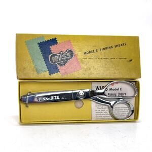 Pink Rite Pinking Shears Scissors WISS Model E  VTG New In Original Box ZIG ZAG